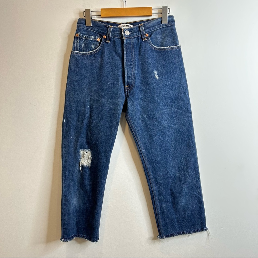 Levi’s Re/Done High Rise Straight Crop Jeans Raw Hem